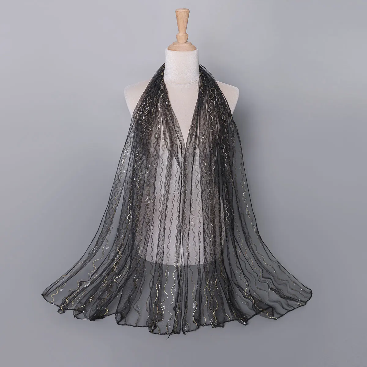 반짝이 여성 패션 원사 긴 스카프 다이아몬드 설정 레이스 목도리 여성을위한 여름 통기성 두건 우아한 새로운 이슬람 Hijab