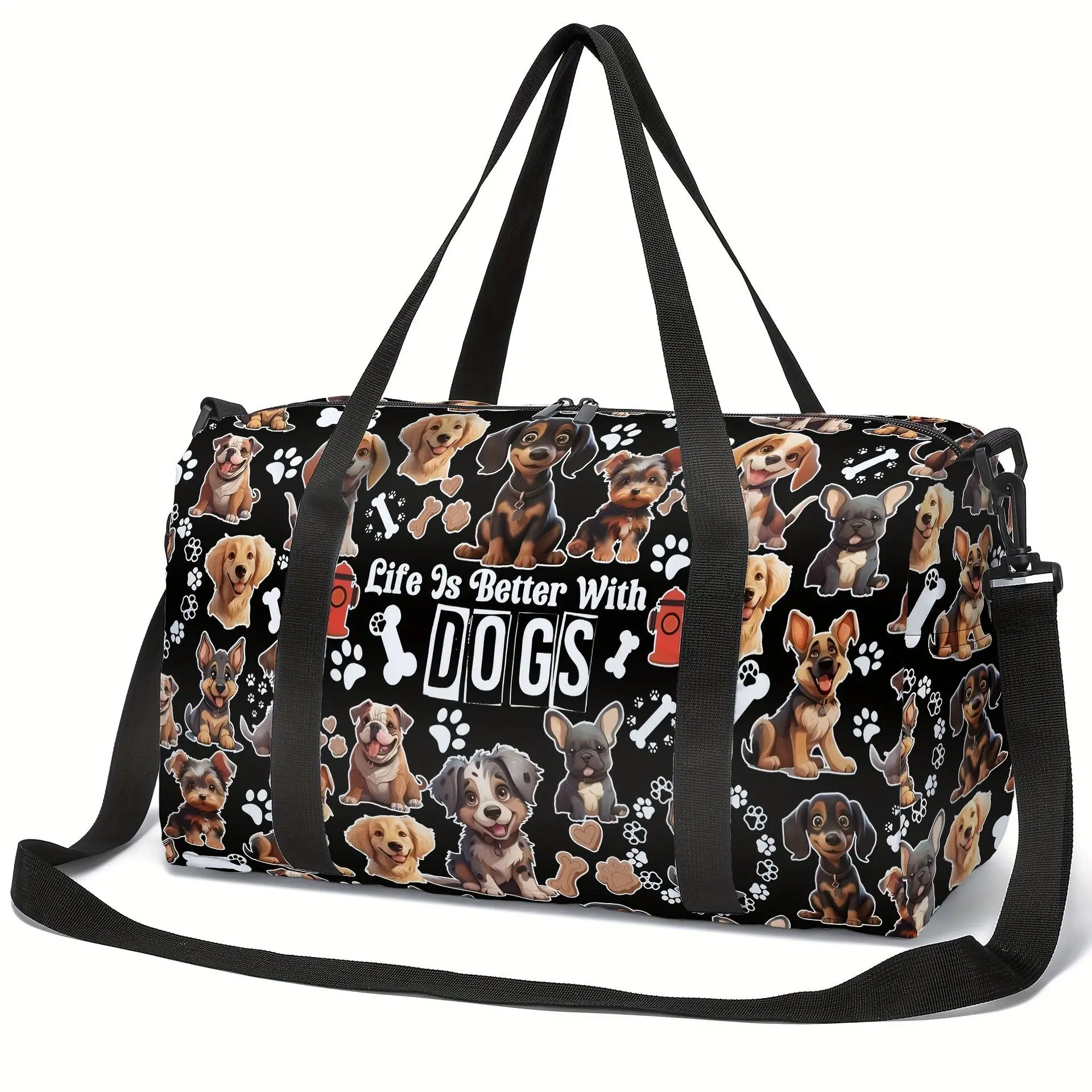Classic Popular Animal 3D Printed Large Capacity Travel Bags Barrel Shape Crossbody Bag Outdoor Sports Bags Gym Yoga Bag