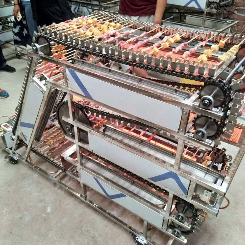 chain rotary rotary barbecue mutton skewer machine, liquefied gas environmentally friendly, smokeless indoor electric skewer