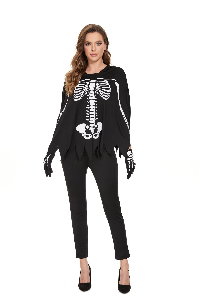 Gruseliges Zombie-Skelett-Vampir-Paar-Kostüm Halloween Bühnenkostüm Mexikanisches Tag-der-Toten-Totenkopf-Verkleidungs-Cosplay-Kleid – Detail 20