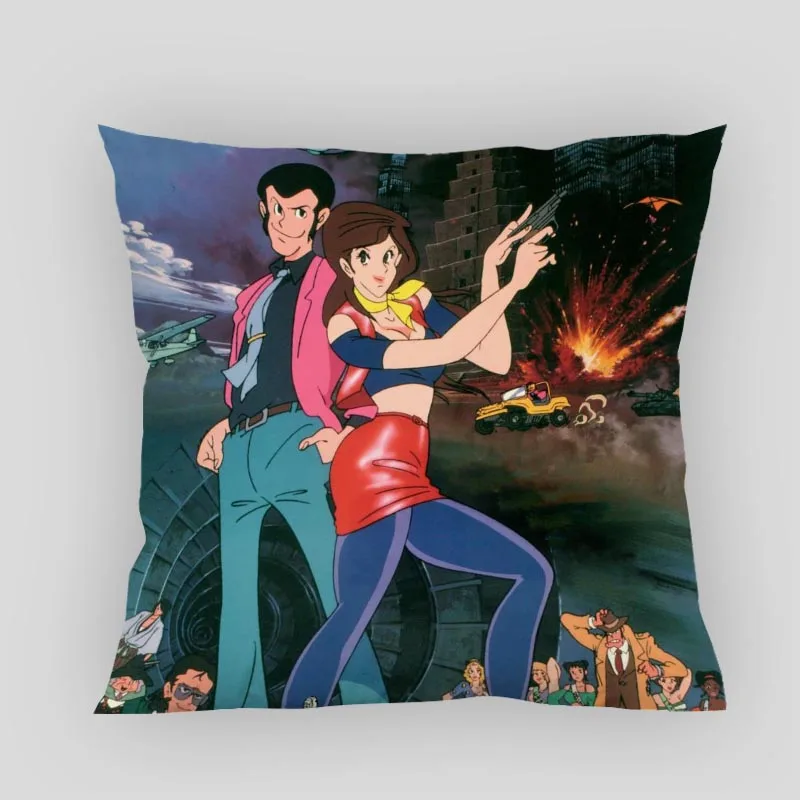 Musife Lupin The 3rd Part 6 Pillowcase Custom Square Pillow Cover Case Zipper Pillowcase 40*40,45*45cm