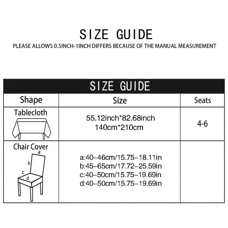 2025 New Cross-Border Christmas Printed Waterproof Tablecloth and Chair Covers Holiday Decorative Tablecloth and Chair Covers