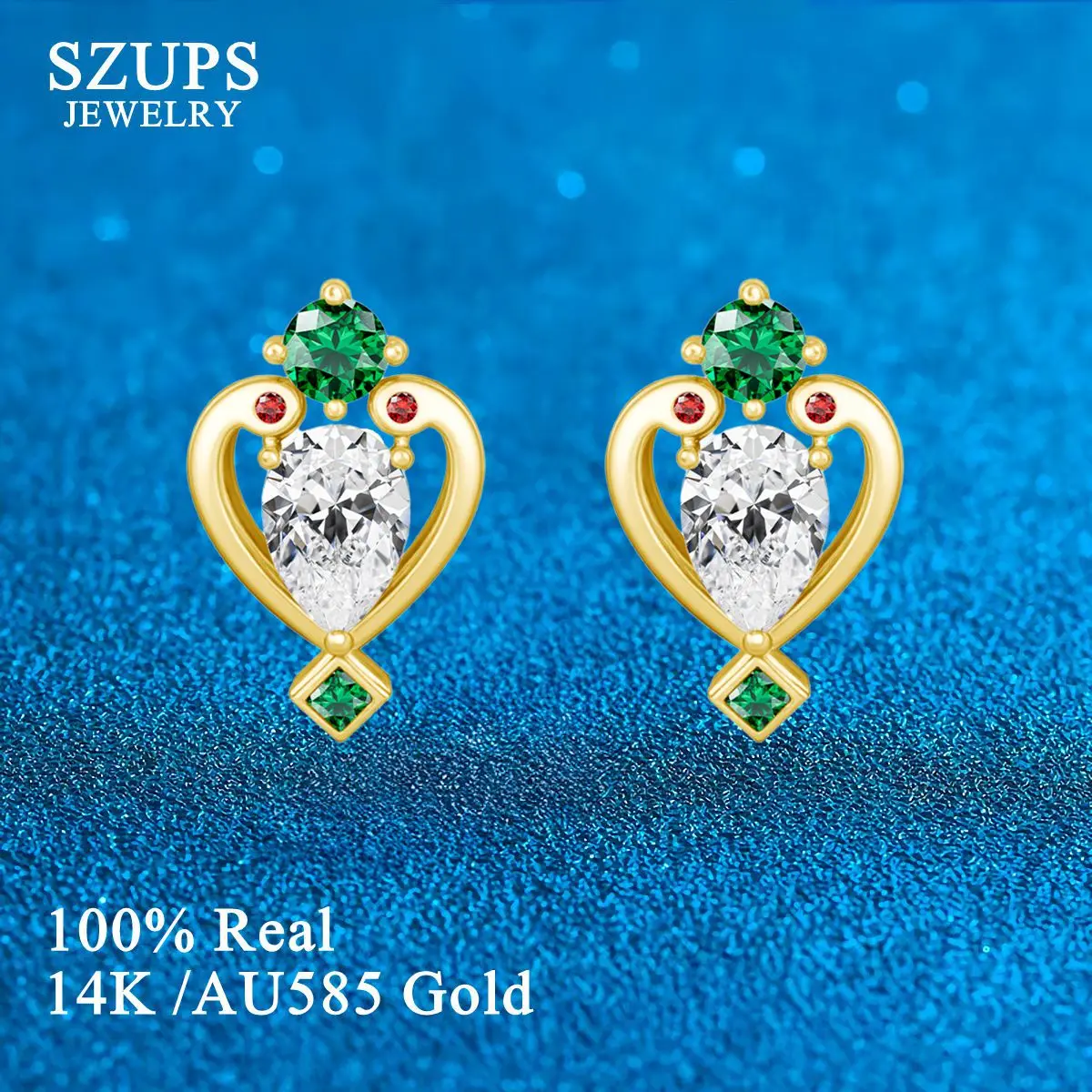 

Новые серьги-гвоздики Ins Queen's Scepter из 14-каратного золота с героями мультфильмов, винтажные серьги-гвоздики с муассанитом грушевидной огранки, ювелирные изделия из красного корунда для девочек, подарок