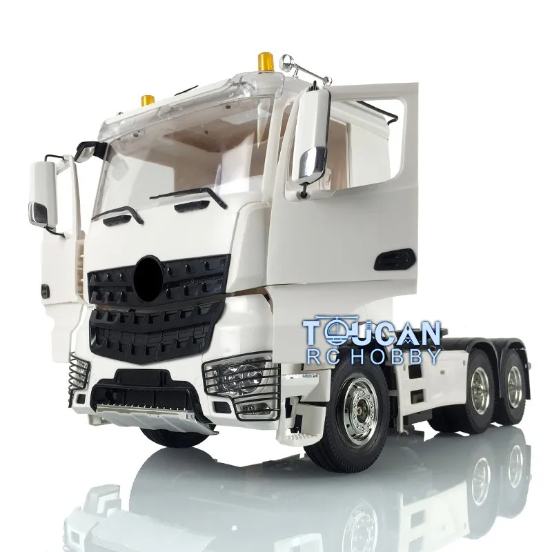 

DIY RC 3 Axles Unpainted Tractor Truck 1/14 6*4 KIT Open Door Version With 35T 540 Motor Outdoor Model Electric Car