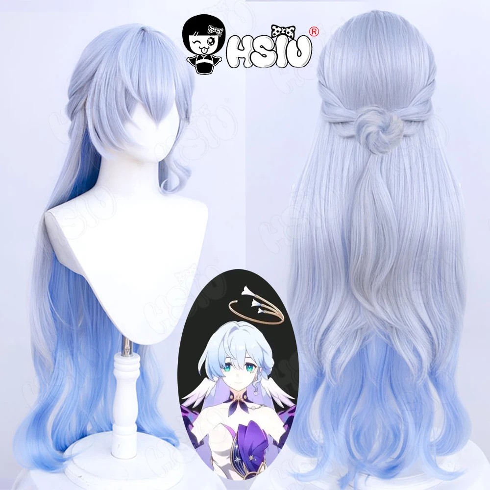 Robin Cosplay Wig Fiber synthetic wig Game Honkai Star Rail Cosplay Wig「HSIU 」Blue Gradient Long+Wig Cap Honkai Star Rail Wig