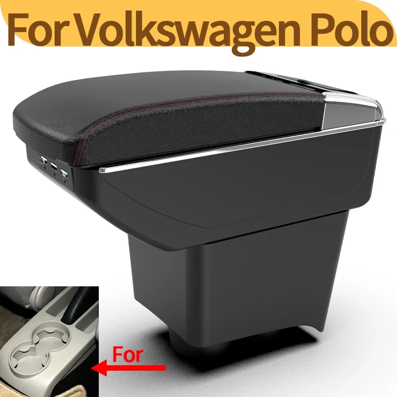 For Volkswagen Polo Armrest For VW Polo 9N 3 Car Armrest box 2002-2009 Retrofit parts Storage box car Interior accessories USB