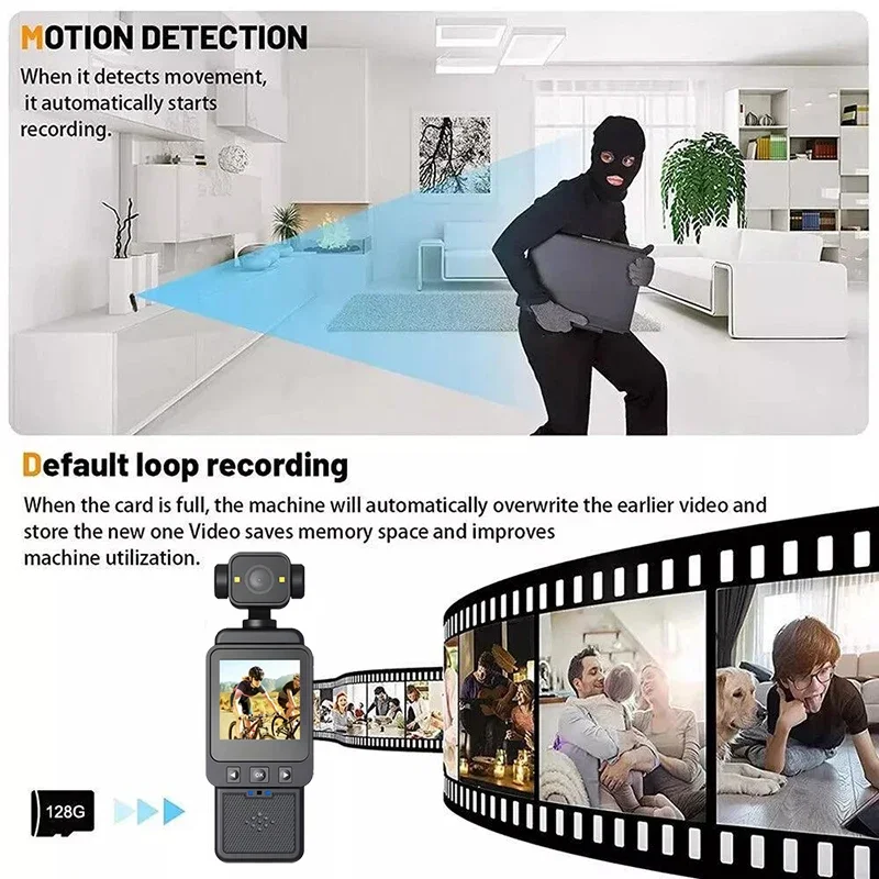 كاميرا 1080P HD WIFI فيديو رقمي صغير محمول ومسجل إنفاذ القانون 270 °   كاميرا رياضية خارجية بعدسة قابلة للدوران