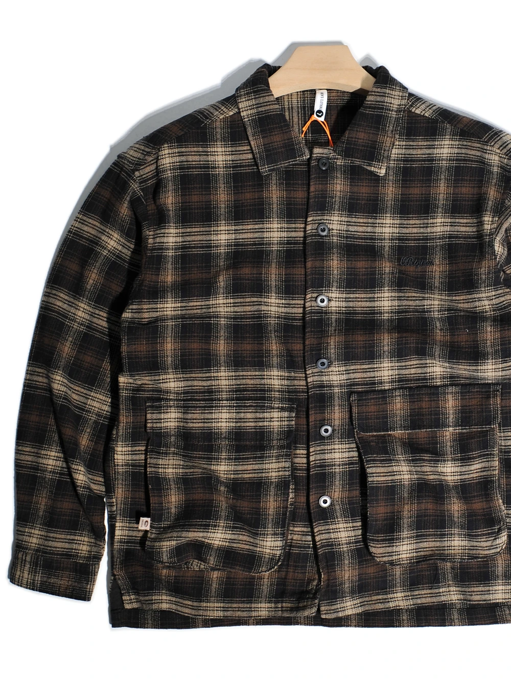 

Плотная американская повседневная рубашка-куртка свободного кроя из чистого хлопка в клетку в гонконгском стиле