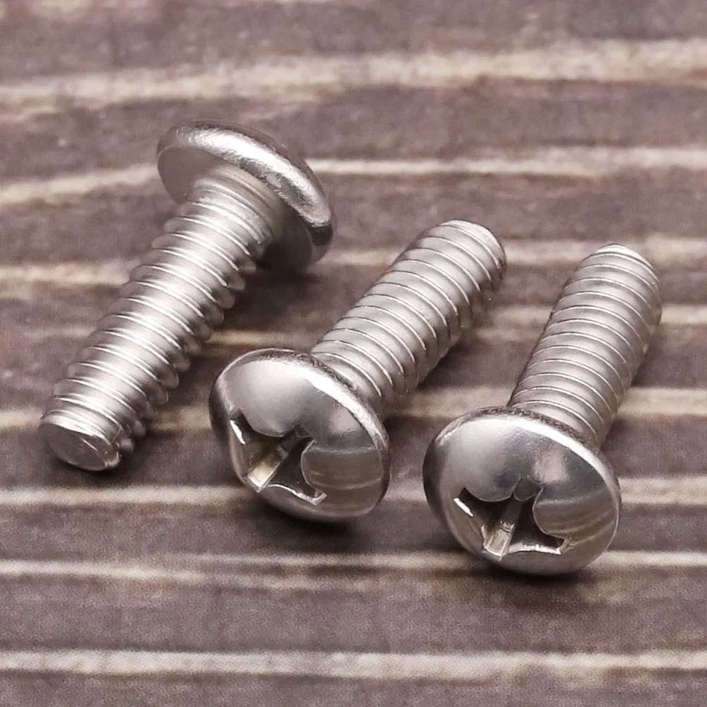304 Stainless Steel Pan Head Machine Screws, 1/4-20 x 3/4