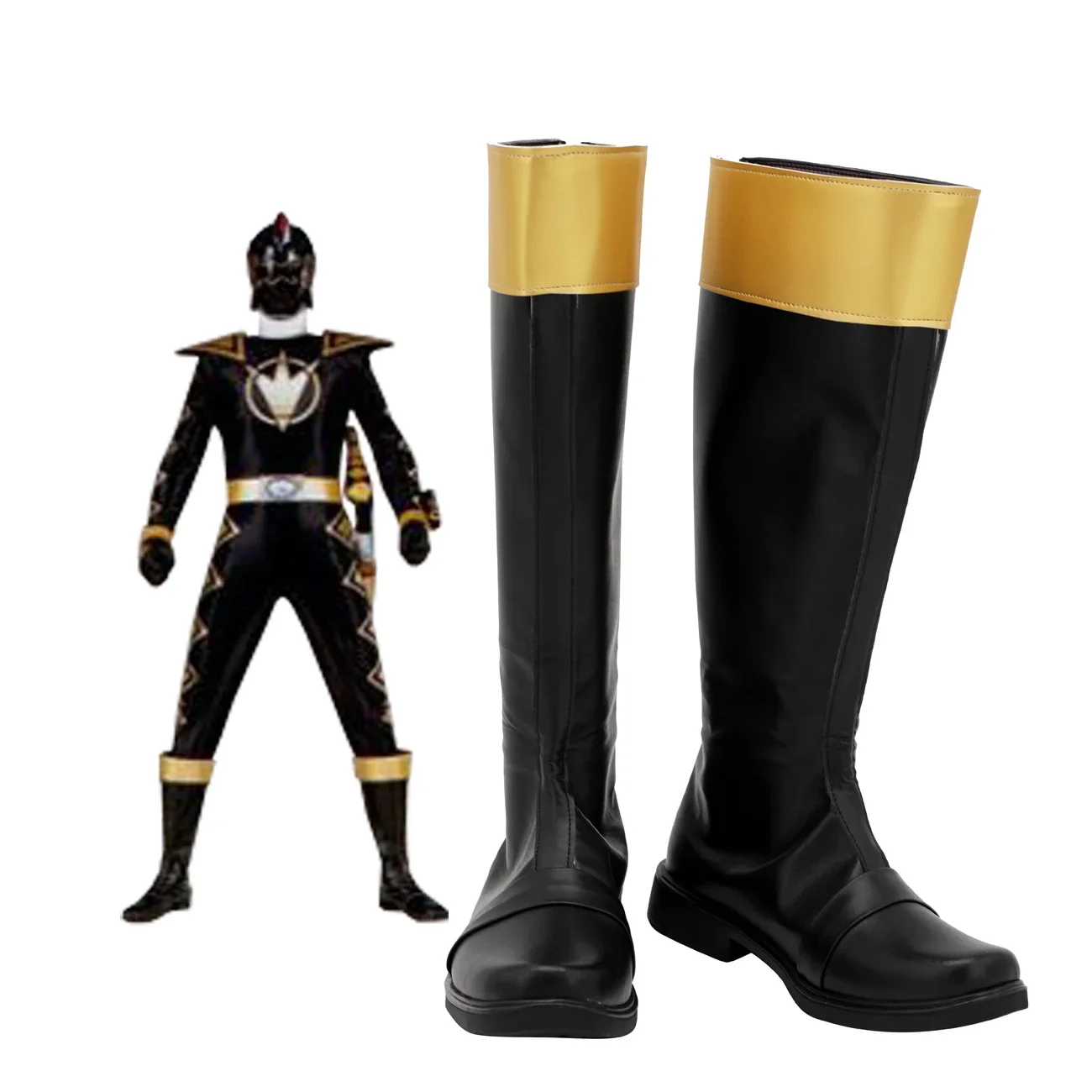 Super Sentai Abaranger Abare Black Cosplay Boots - Black Leather Tokusatsu Hero Shoes, Custom Sizes Collection
