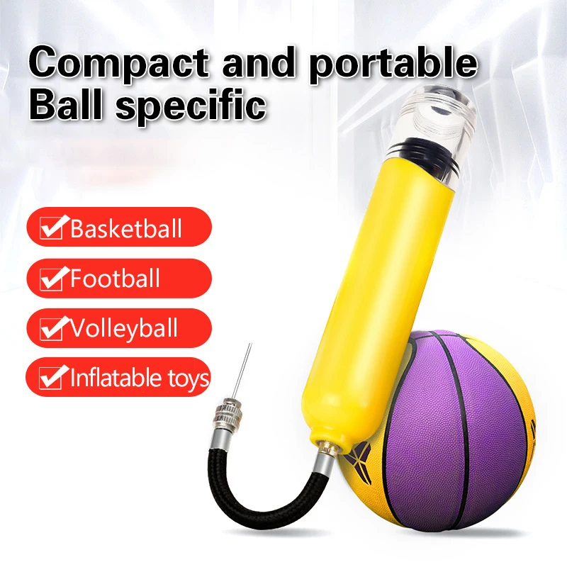 16cm Mini Ball Pump Portable Plastic Dual Action Sport Balls Basketball Football Soccer Yoga Ball Hand Air Pump Inflator With No