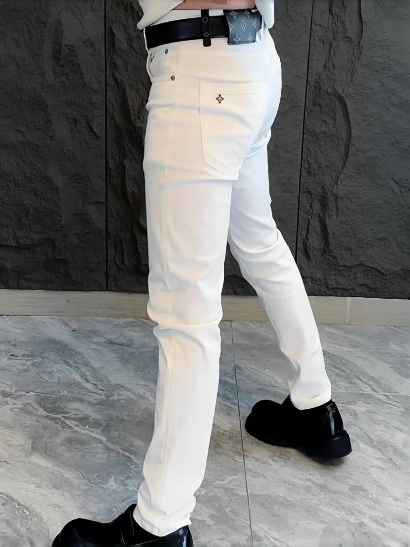 

Мужские модные джинсы прямого кроя, повседневные, на весну, со средней посадкой, длинные, универсальные, удобные, прямые джинсы