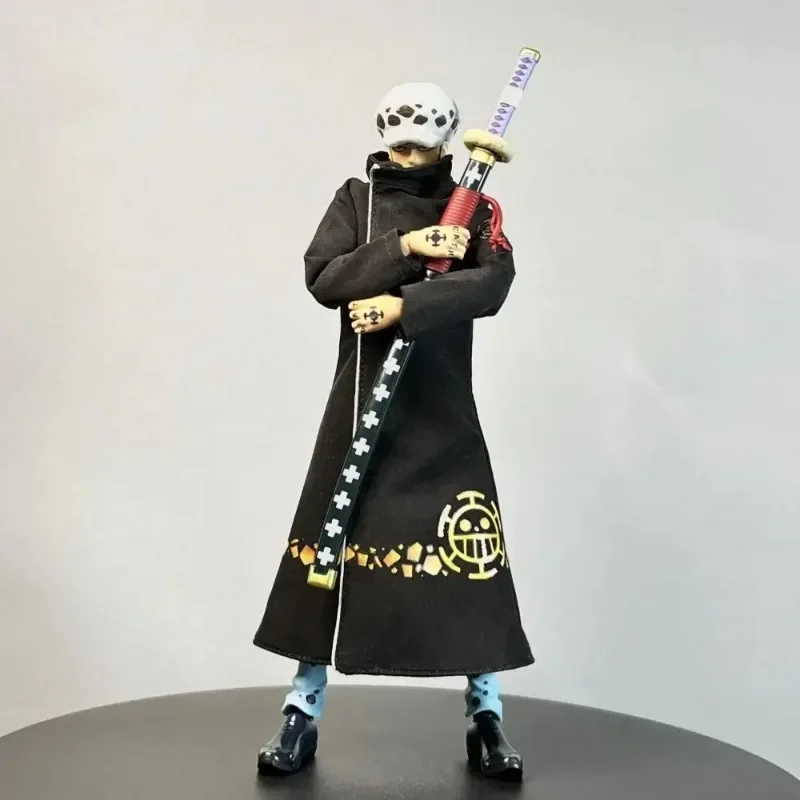 One Piece Shf Series Anime Trafalgar D Water Law Handmade Clothes Windbreaker Is Suitable for 1/12 Size Movable Humanoid Toy