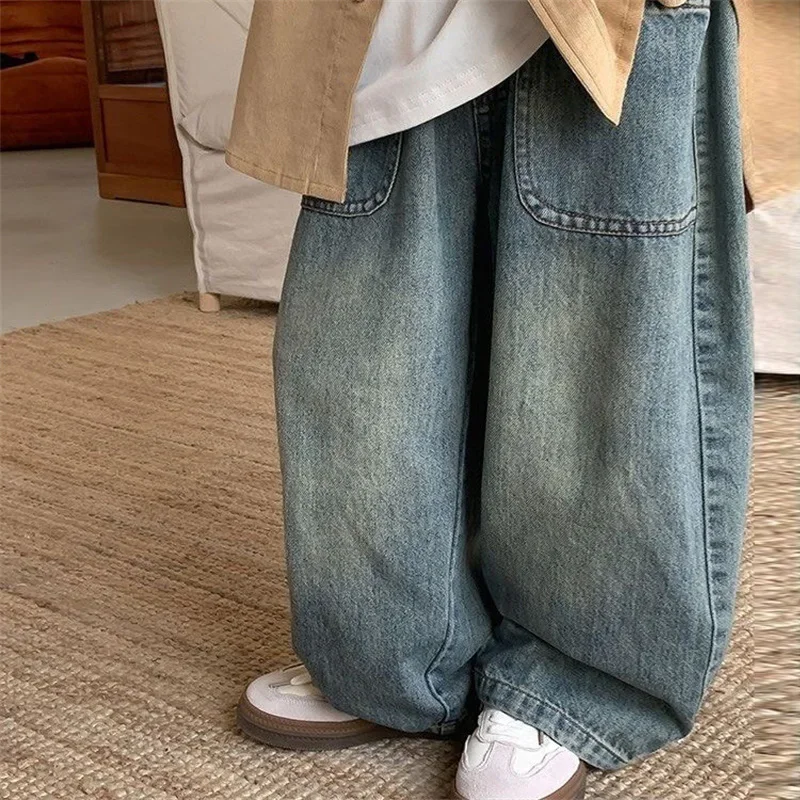 

Boys Loose Pants Children's Spring Jeans Kids Autumn Trend Wide-leg Trousers New Children Fashiom Denim Toddler Casual Clothing