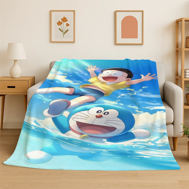 Cartoon D-Doraemon Dream Anime Flannel Blanket Soft Warm Throw Blanket for Bedroom Living Room Bed Travel Camping Picnic Kid