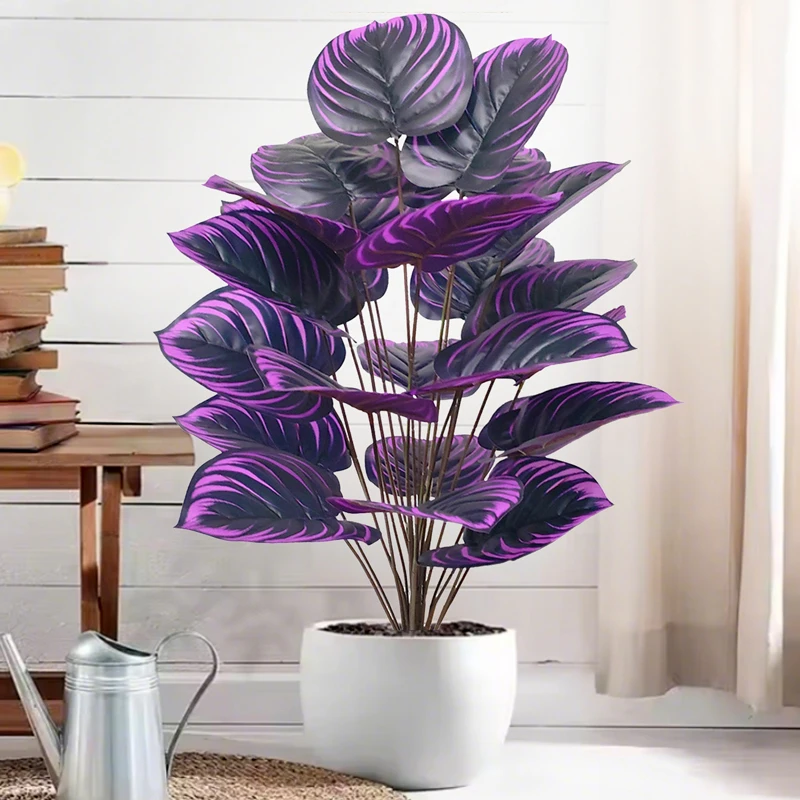 57-75cm Large Fake Palm Tree Artificial Monstera Plants Branch Plastic Turtle Leaves Real Touch Leafs for Home Garden Decor
