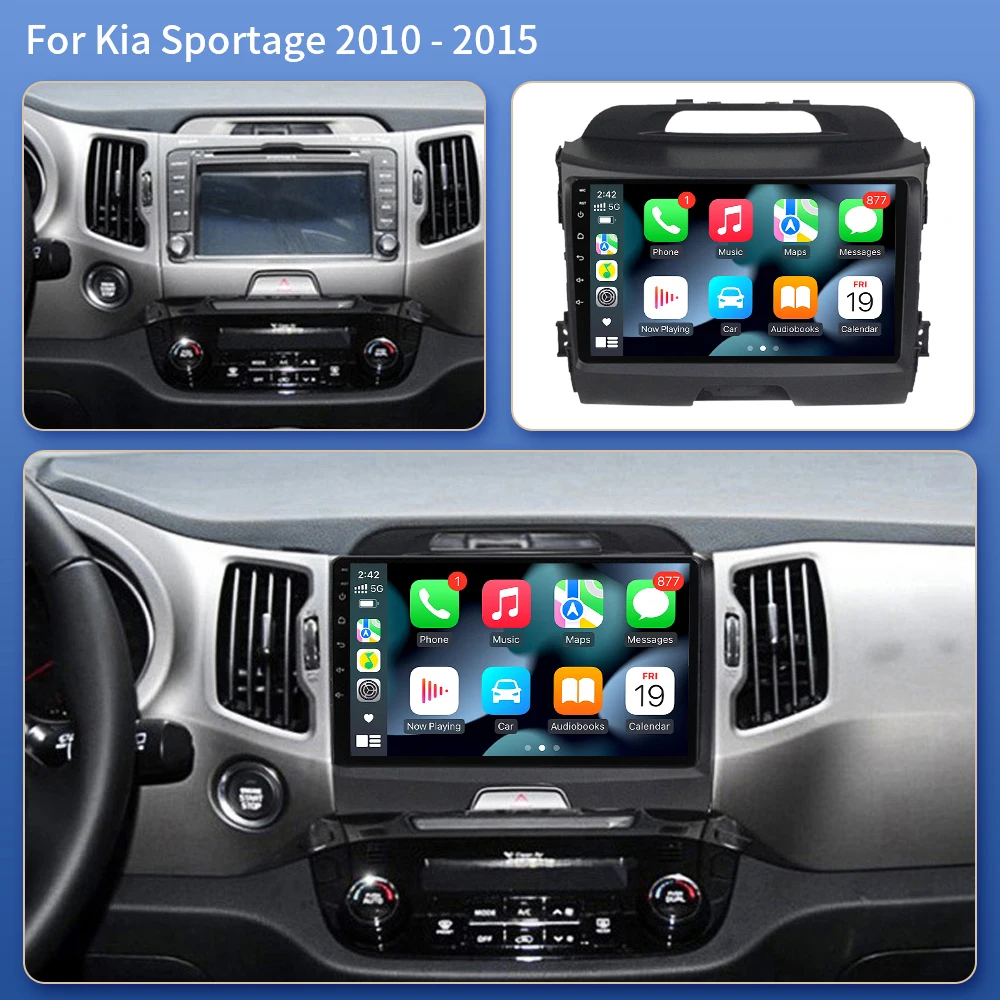 2Din Car Android Radio Multimedia Player 2 Din Autoradio Video GPS Navi WiFi For KIA Sportage 2010 2011 2012 2013 2014 2015 2016