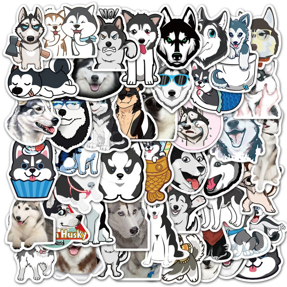 10/30/50PCS Cute Pet Husky Trendy Graffiti Waterproof Sticker Toy Decoration Notebook Kids Gift iPad Guitar PVC StickerWholesale