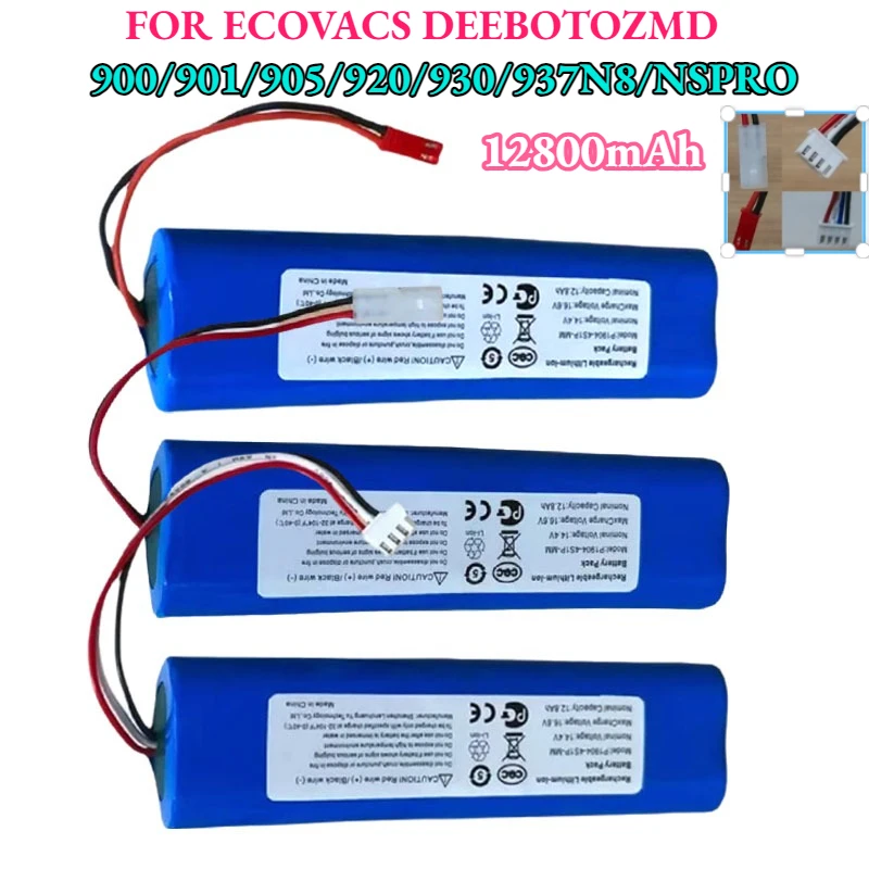 

12800mAh Replacement Battery for Ecovacs Deebot Ozmo 900 901 905 920 930 937 N8 Pro 14.4V Li - ION Robot Vacuum Cleaner Battery