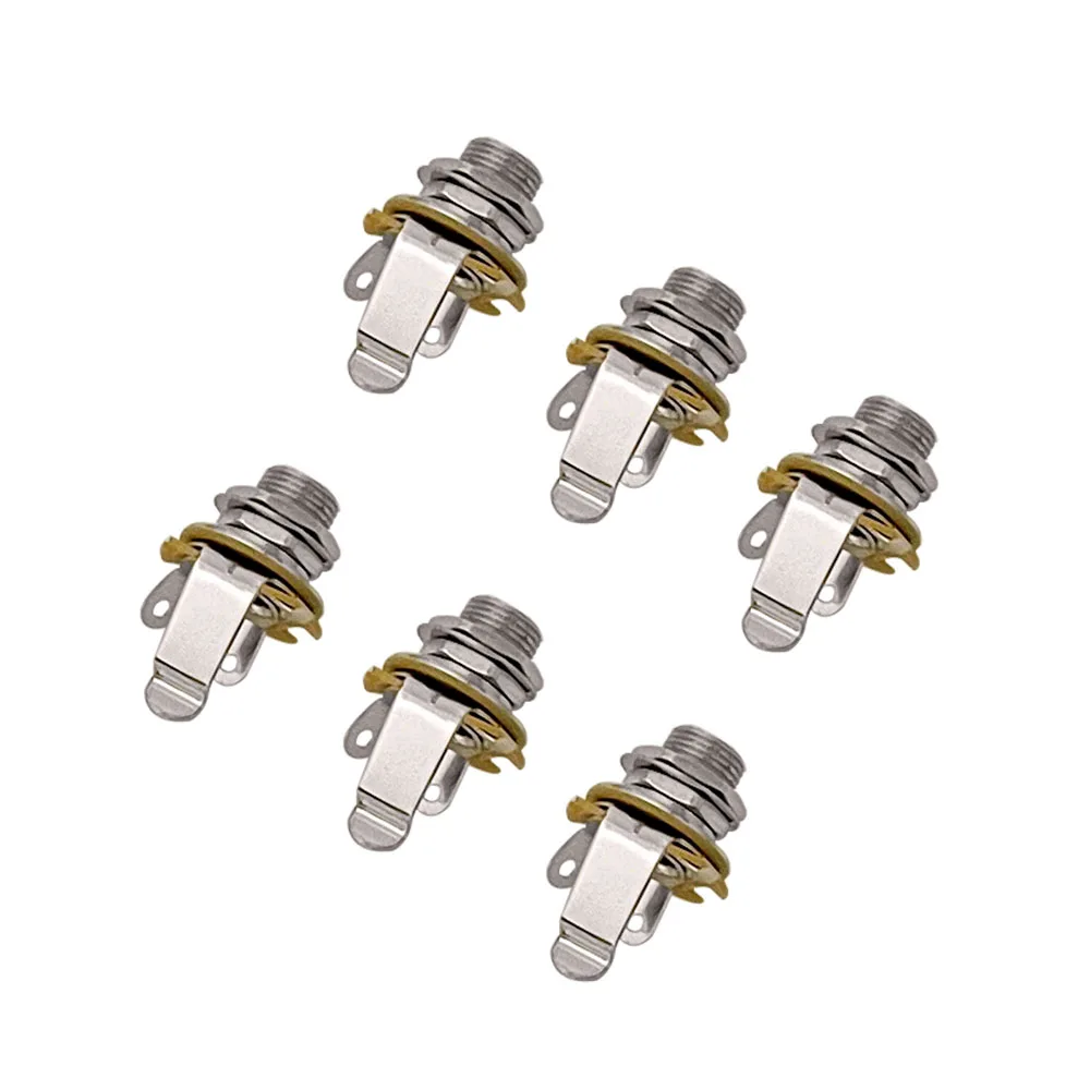 6 stücke Gitarre Stereo Stecker Jack Audio Weibliche 2-Leiter Solder Schweißen Typ Panel Buchse Mono TS Panel Chassis montieren – Detail 3