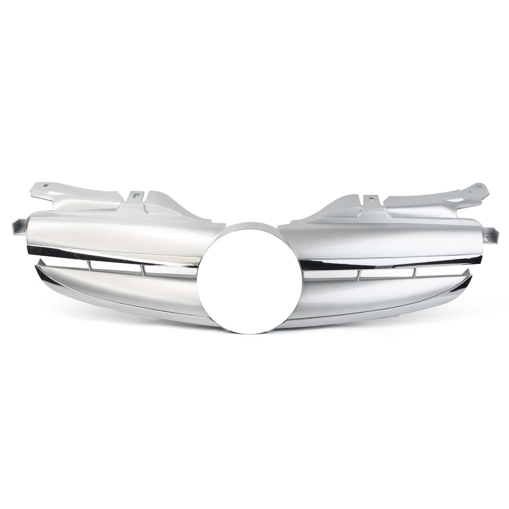 Chrome Car Front Grille Upper -Style 2 Pin Grill For Mercedes Benz R170 SLK-Class W170 1998 1999 2000 2001 2002 2003 2004