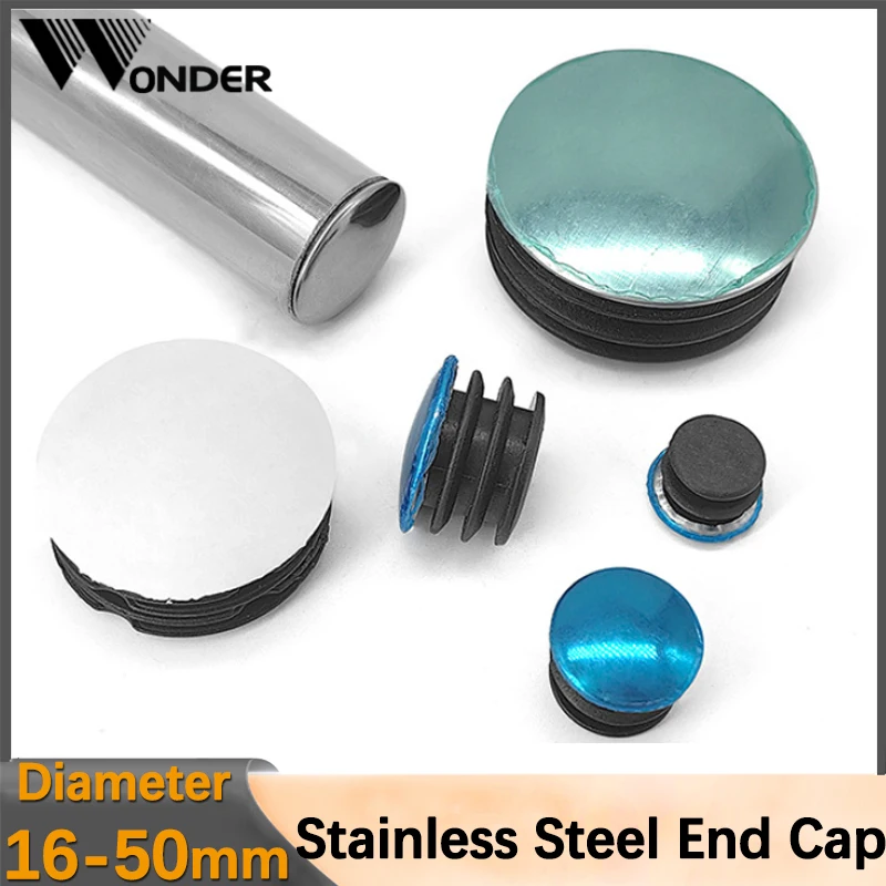 Stainless Steel Round Tube Pipe Plugs Blanking End Caps Dust Cover Furniture Accessories Diameter 16 20 22 25 40 50mm