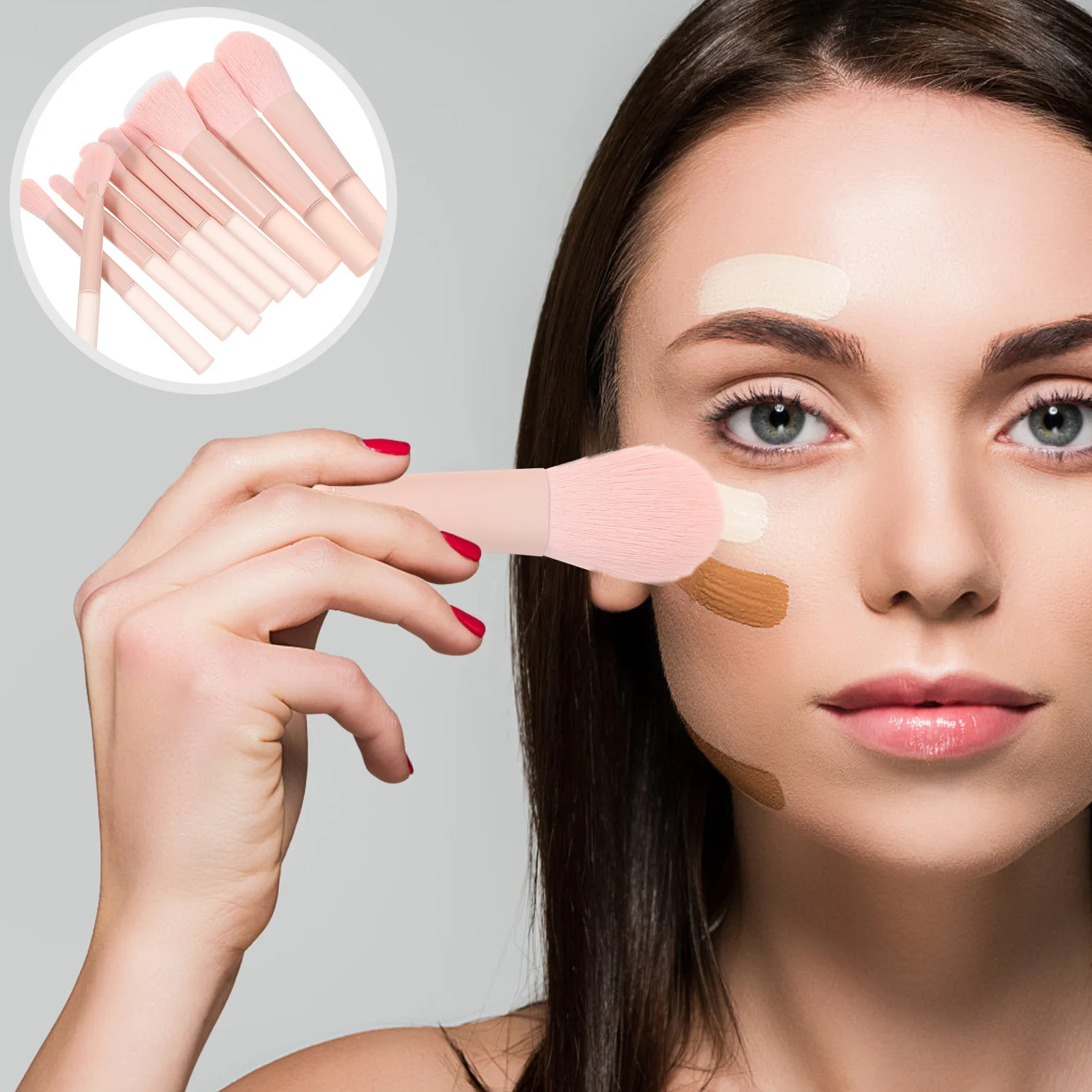 1Set Make-Up Pinsel Set Vielseitig Erröten Lose Pulver Lidschatten Lippen Pinsel Kosmetik Make-Up-Tool Reise Liefert für Frauen