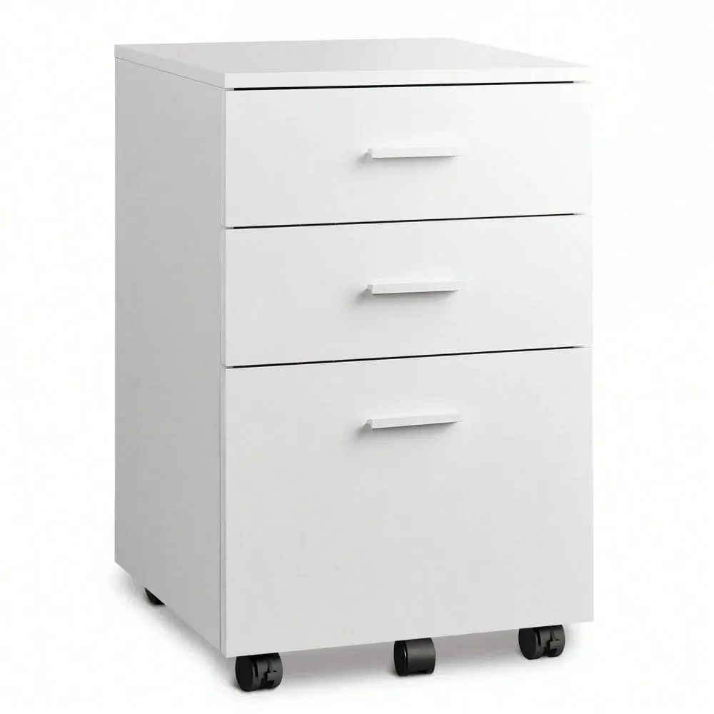 

Office Storage Cabinets And ShelvingWood Mobile Filing Cabinet, Rolling File Cabinet For Home Office, Fits Letter A4 Size Files
