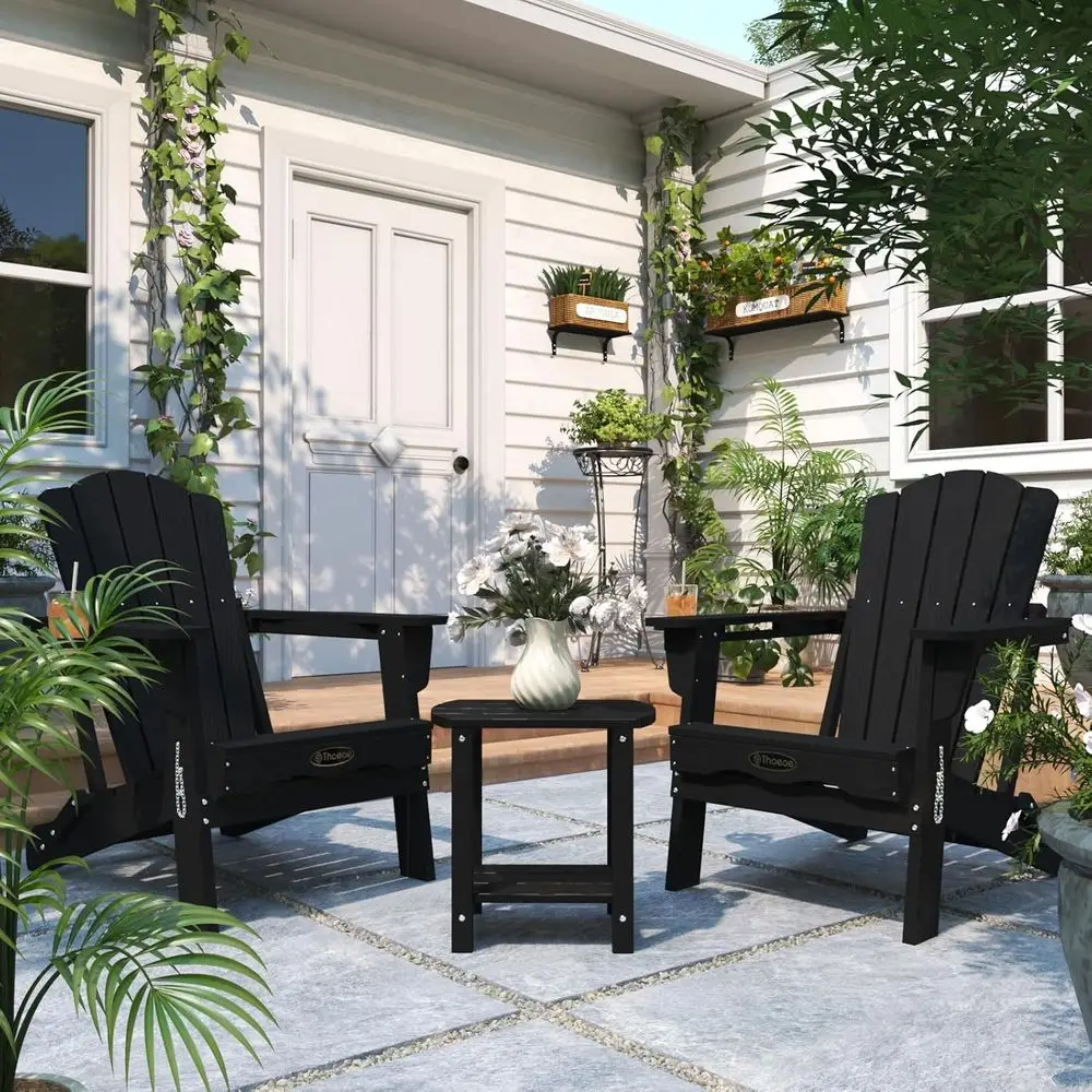 2-Tier Weather-Resistant Patio Side Table, Modern Outdoor Table for Deck, Pool, Porch, Brown