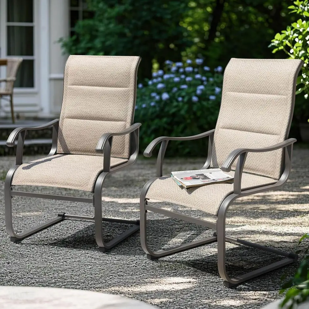 Patio Dining Chair Set o 4, Comortable Outdoor Dining Chairs or Indoand Outdo, Breathable Textilene Spring Motion Outdoor Patio