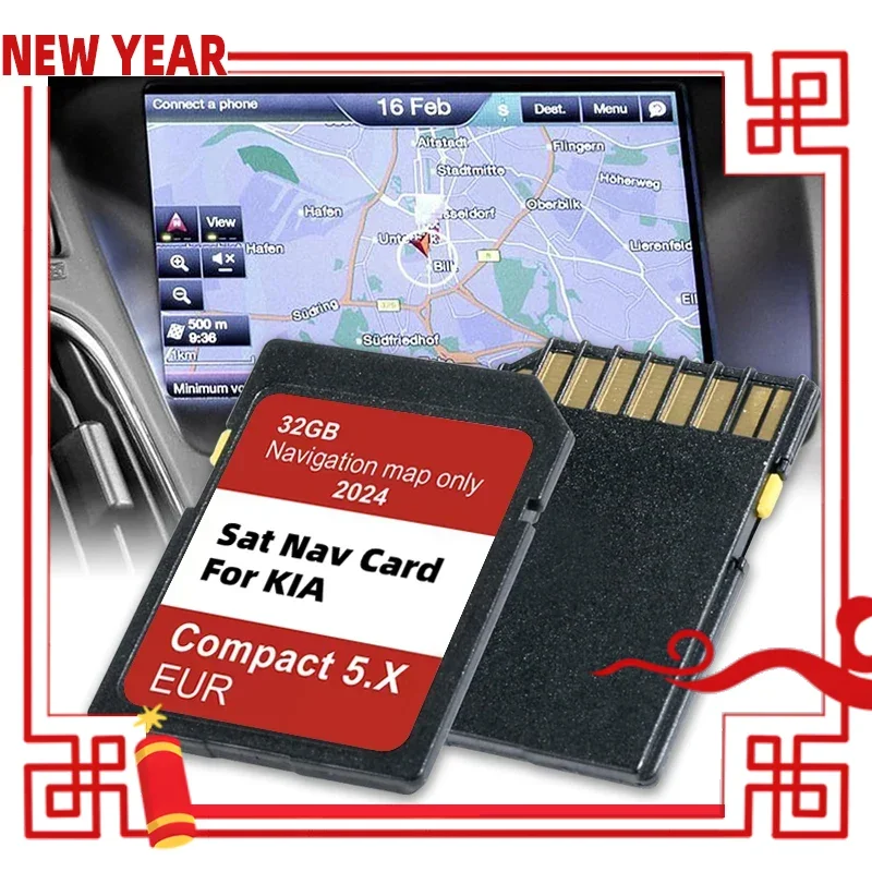 

for KIA Carens/Ceed/Niro/Optima/Picanto/Rio/Soul/Sportage/Stonic Vehicle Sat Nav GPS 2024 Update Europe Turkey Maps SD Card