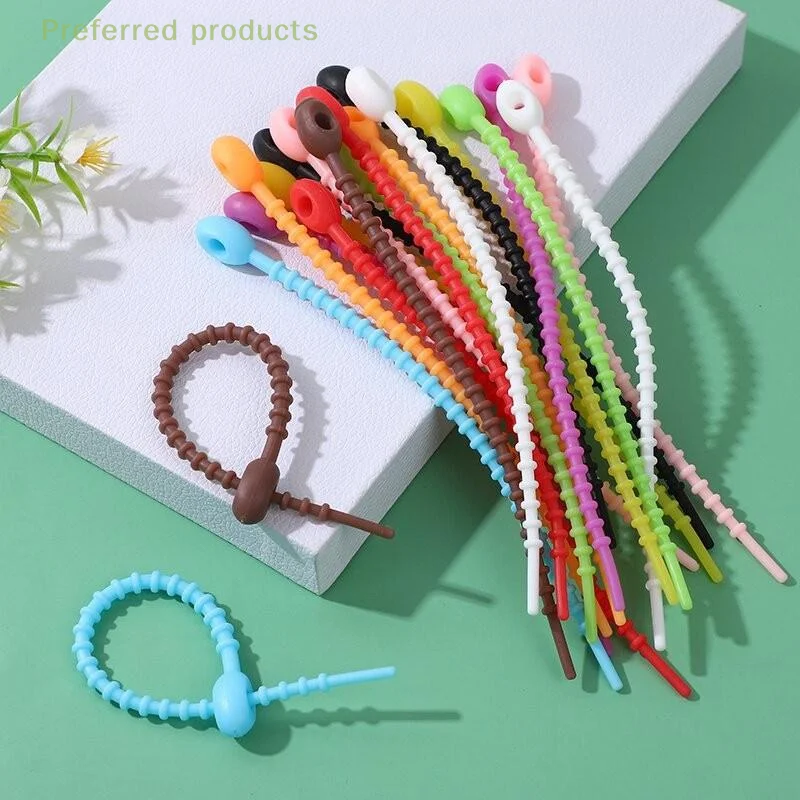 

30 шт., силиконовый многоразовый органайзер для кабеля, устройство для намотки проводов, держатель для сумки, завязки для шнура, зажим для сумки, экономия еды, аккуратные зажимы для наушников