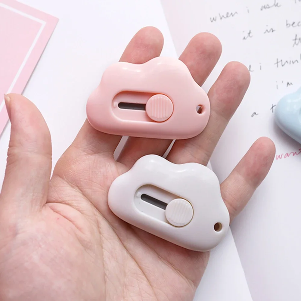 Cute  Cloud Portable Utility Knife Paper Cutter Cutting Paper Razor Blade Office Stationery Cutting Supplies