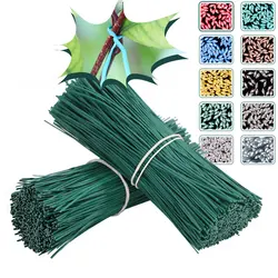 100PCS 15CM Oblate Gardening Cable Ties Colorful Reusable Iron Wire Twist Tie for Flower Plant Multifunction Coated Fix Strings