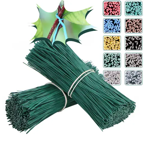 100 pièces de 15CM de serre-câble de jardinage Oblate, fil de fer coloré réutilisable, lien torsadé pour plante fleurie, cordes de fixation revêtues multifonctions