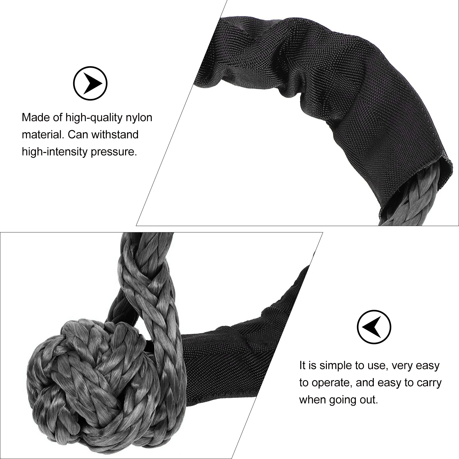 

1pc Soft Shackle Sturdy Nylon Wear-Resistant Durable Portable Car Repair Tool for Outdoor Vehicle Recovery Mud Snow Ditch