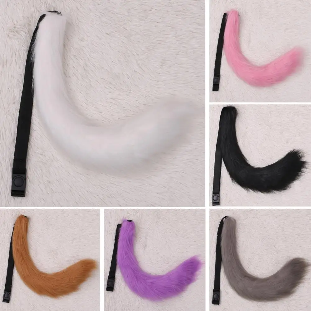 Stile giapponese Faux Fox Tail Kawaii Wolf Dog Tail Cosplay Fake Fox Tail Fuzzy peluche regolabile Performance Club costumi Prop