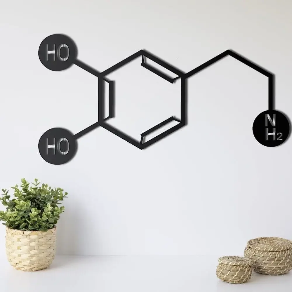 Modern Science Metal Wall Art Dopamine Molecule Design Home Wall Decor for Living Room Office