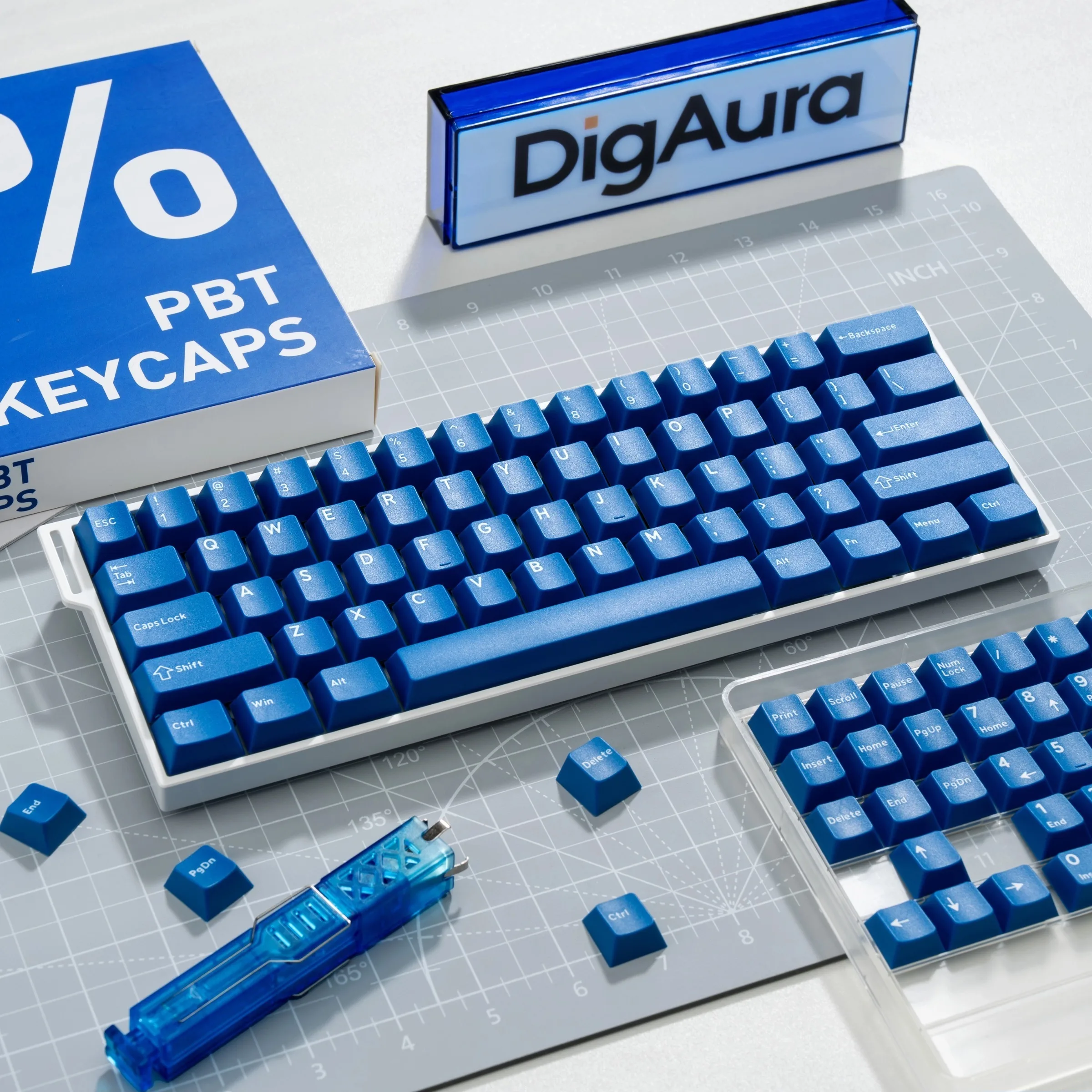 117 Keys Classic Blue Double Shot PBT Keycaps Cherry Profile Keyboard Key Cap for Gateron Cherry MX Switches Mechanical Keyboard