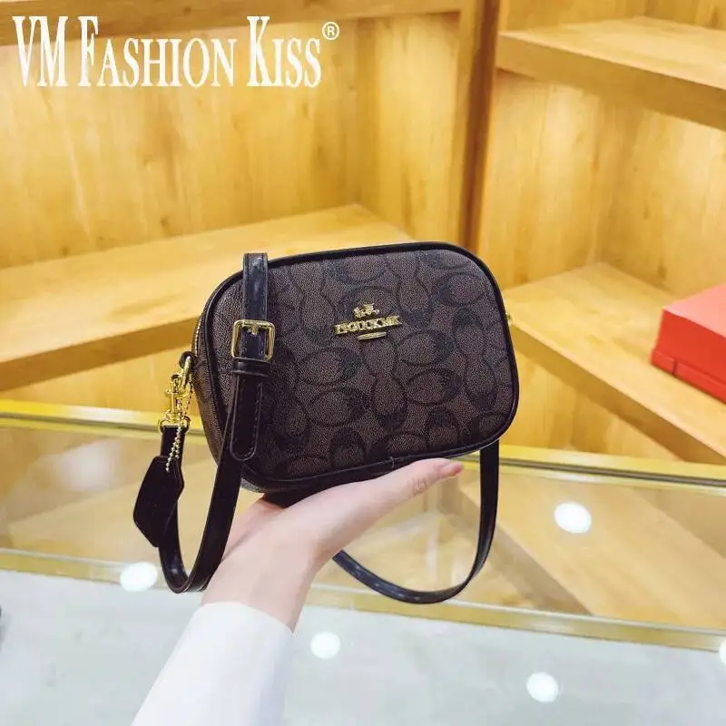 2025 Women's Camera Bag Pu Leather Box Messenger Bag Fashionable And Elegant Geometric Pattern Shoulder Bag Versatile Clutch Bag