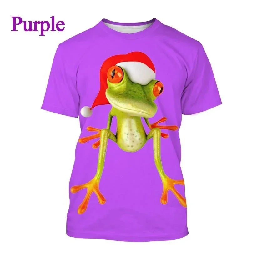 Summer New 3D Funny Tree Frog Graphic T Shirts For Men Fashion Casual Animal Print T Shirt Personality Interesting Trend T-shirt