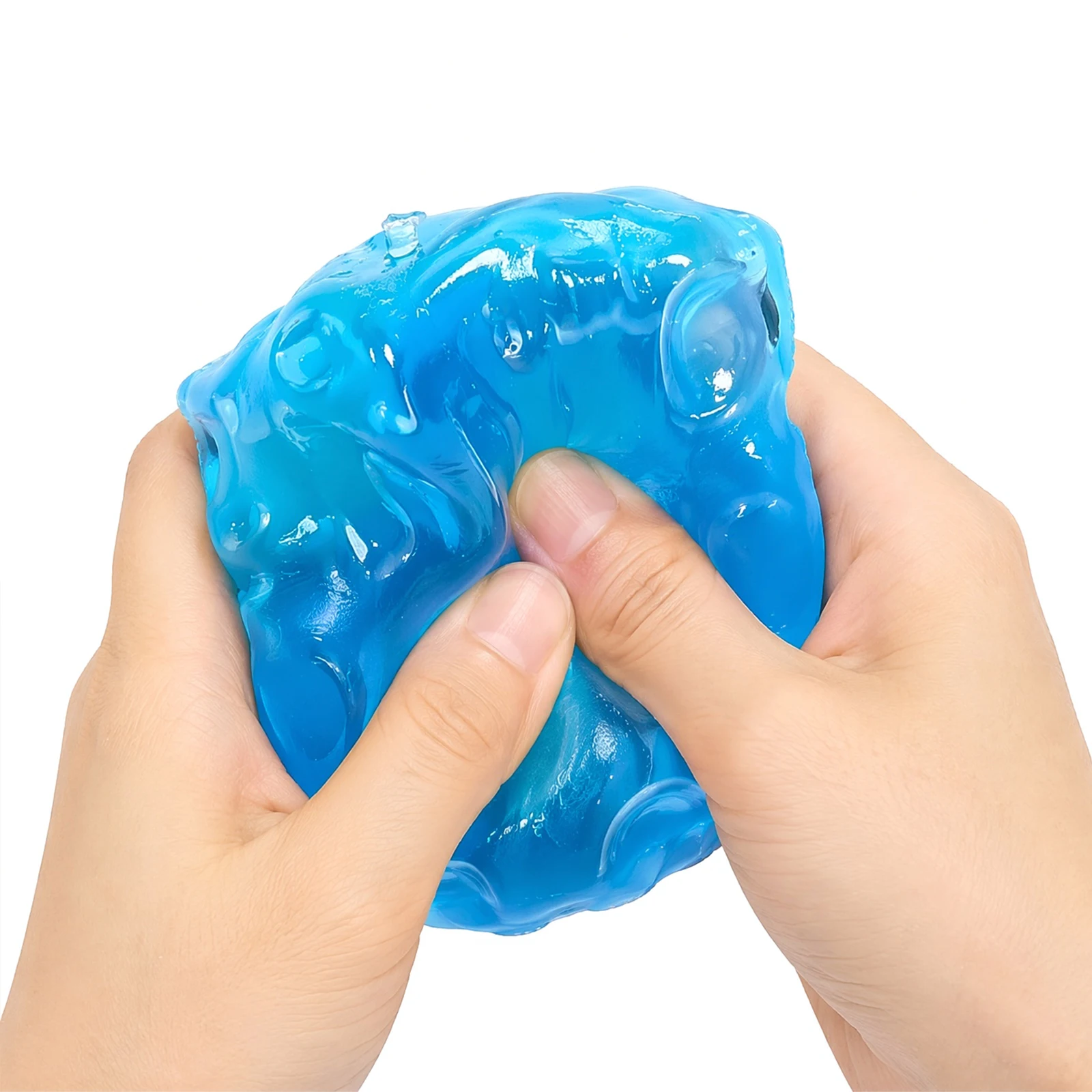 7.5cm Clear Cheese Cube Stress Balls Multi-Purpose Cute Food Shape Fidgets Toy Sensory Decompression Tool for Classroom Prizes