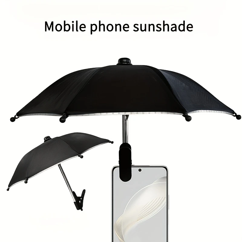 Outdoor mobile phone sunshade, flower pot sunshade - adjustable height with clip, sun proof sunshade