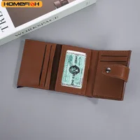 Homefish RFID Blocking PU Leather Slim Card Wallet Hasp Closure Mini Credit Card Holder For Men Male Daily Business Pocket Purse 4