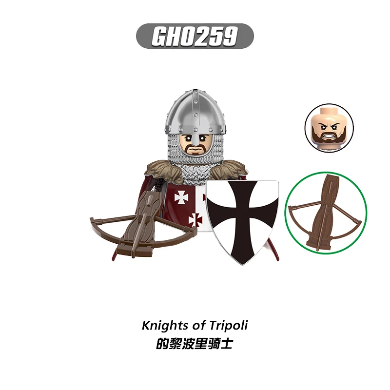 Medieval Knight Figures Building Blocks Knights of Jerusalem Knight team Tripoli Soldier Army Guard Mini Action Figure Brick Toy