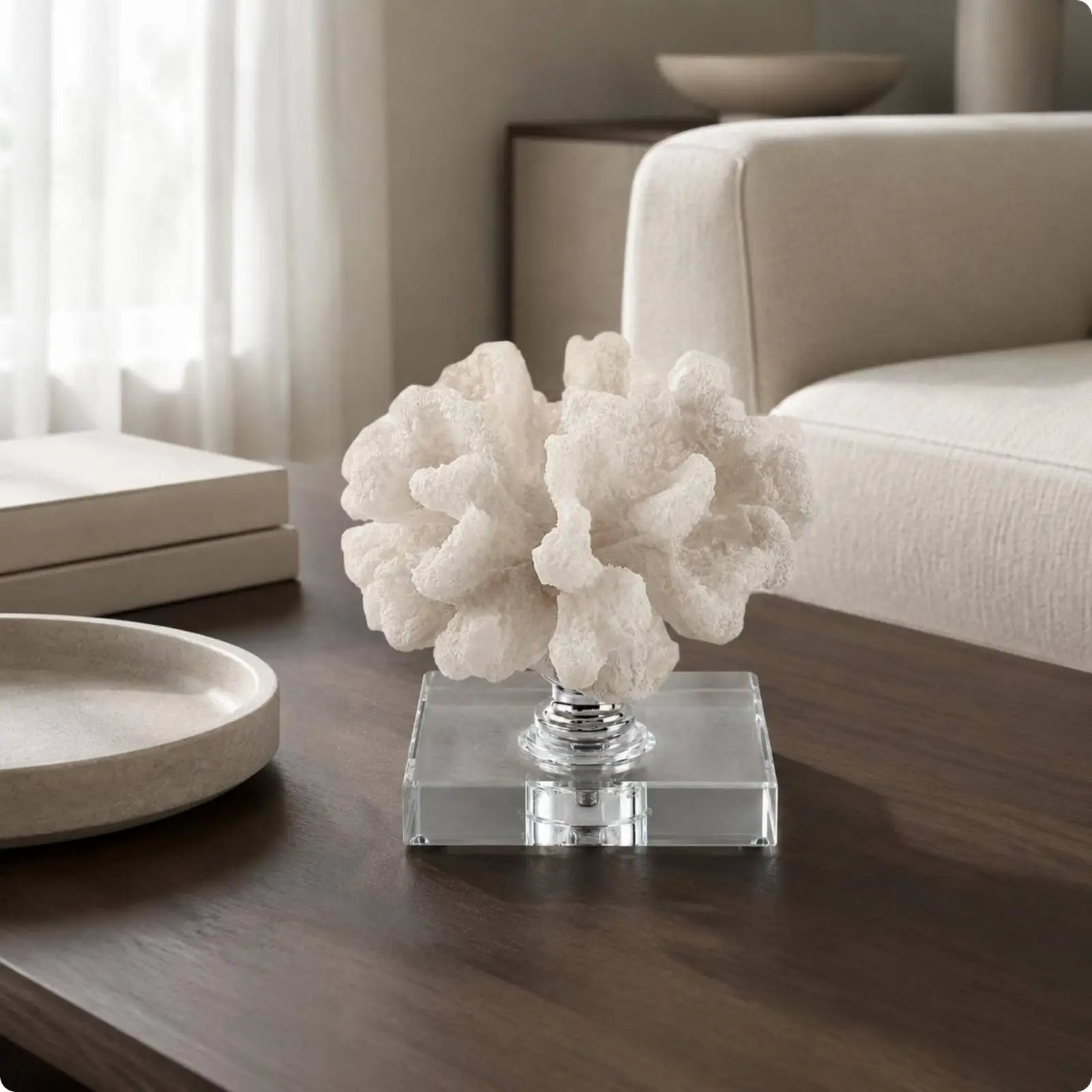 Artificial Coral Sculpture Minimalist Resin Coral Ornament Ocean Themed
