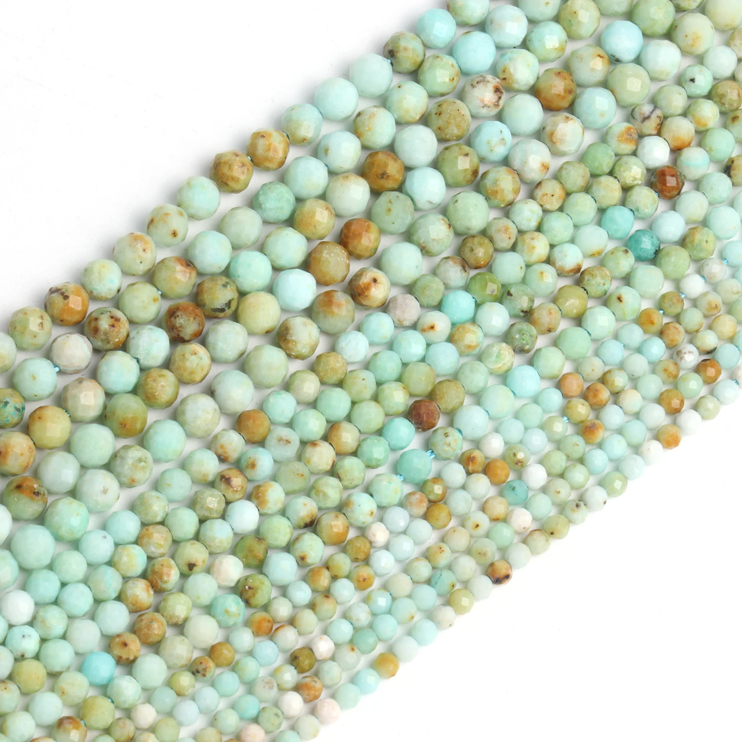 Natural Stone Faceted Beads Chrysoprase Spacer Tiny Loose Beads for Jewelry Making DIY Handmade Bracelet Necklace 15inch 2/3/4mm