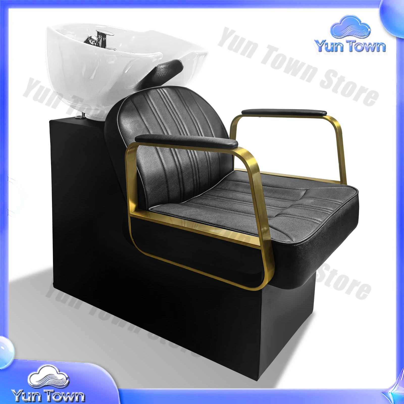 Popular Gold Barber Salon Shampoo Chair For Hair Shops Sale For Wholesalers And Distributors