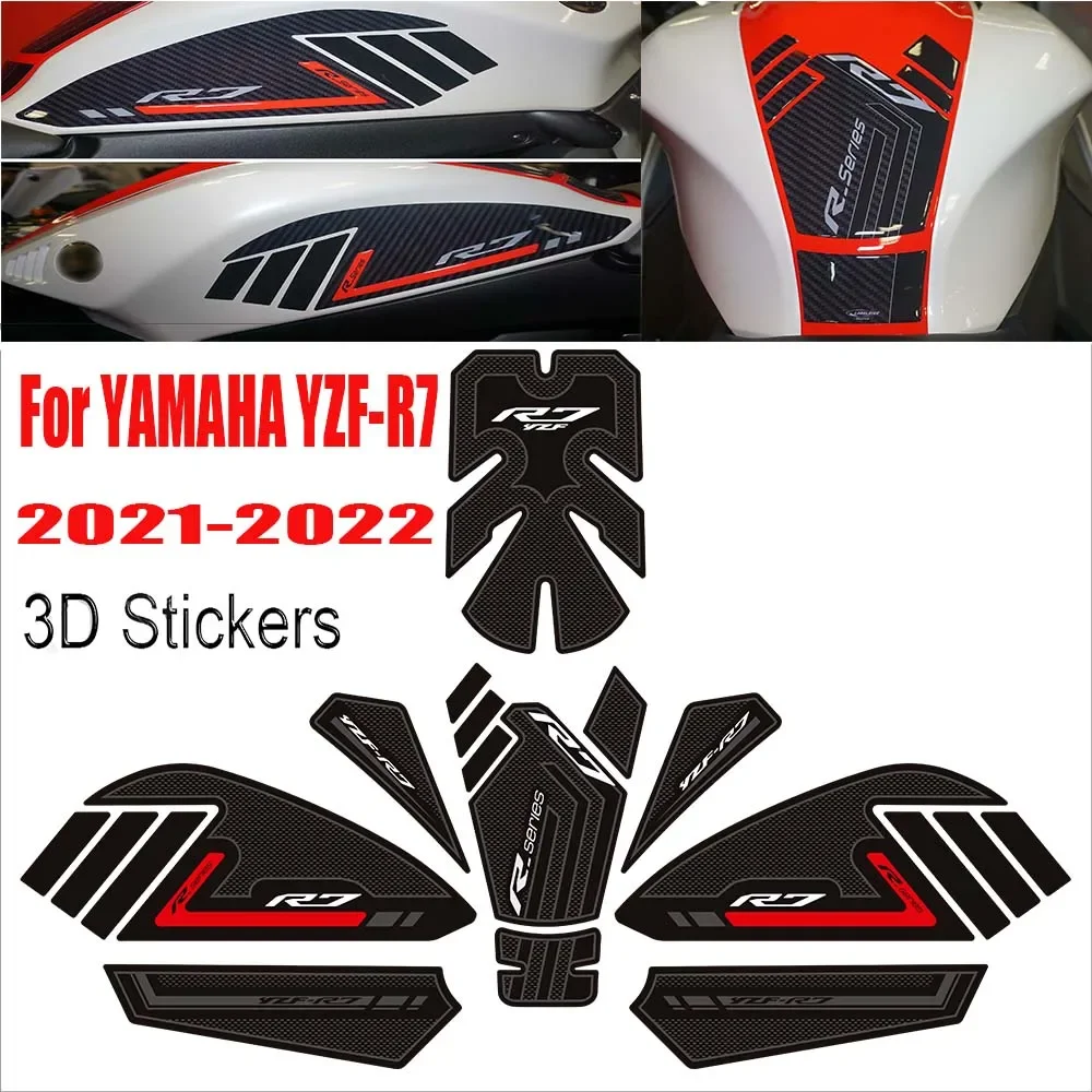 

For YAMAHA YZF-R7 YZF R7 YZFR7 HP 2021 2022Motorcycle Tank Grips Pad Protector Stickers Decals Gas Fuel Oil Kit Knee