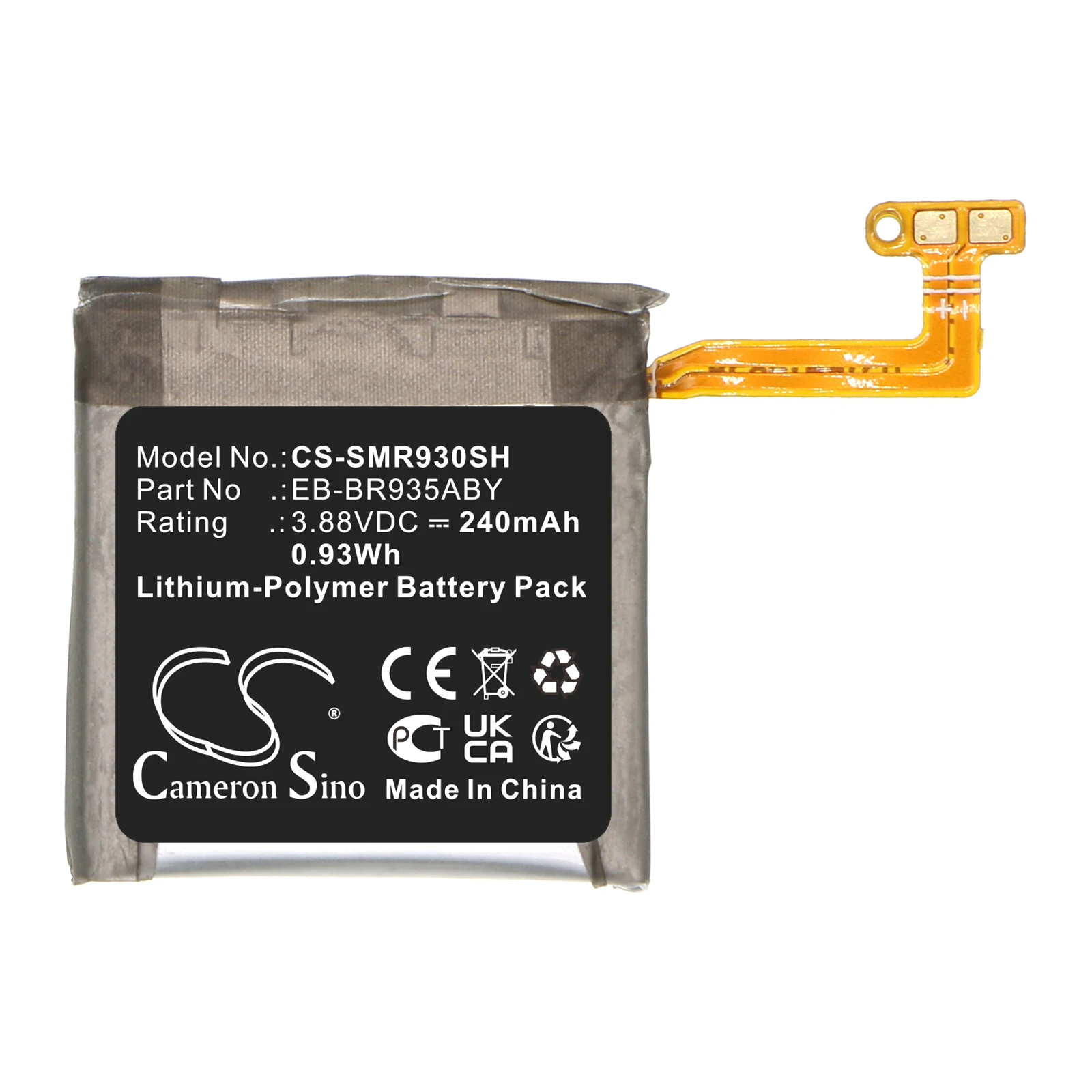 GreenBattery CameronSino 240mAh 3.88V 0.93Wh Smartwatch Li-Polymer Battery for Samsung EB-BR935ABY,GH43-05156A,SM-R930,SM-R935